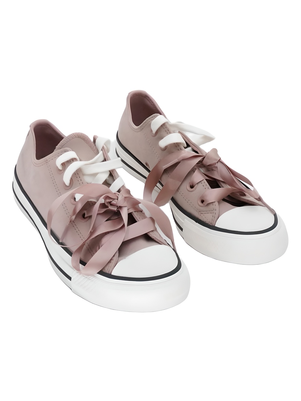 Converse Chuck Taylor All Star Low Taupe Ribbon Lace Sneakers Size 7.5M